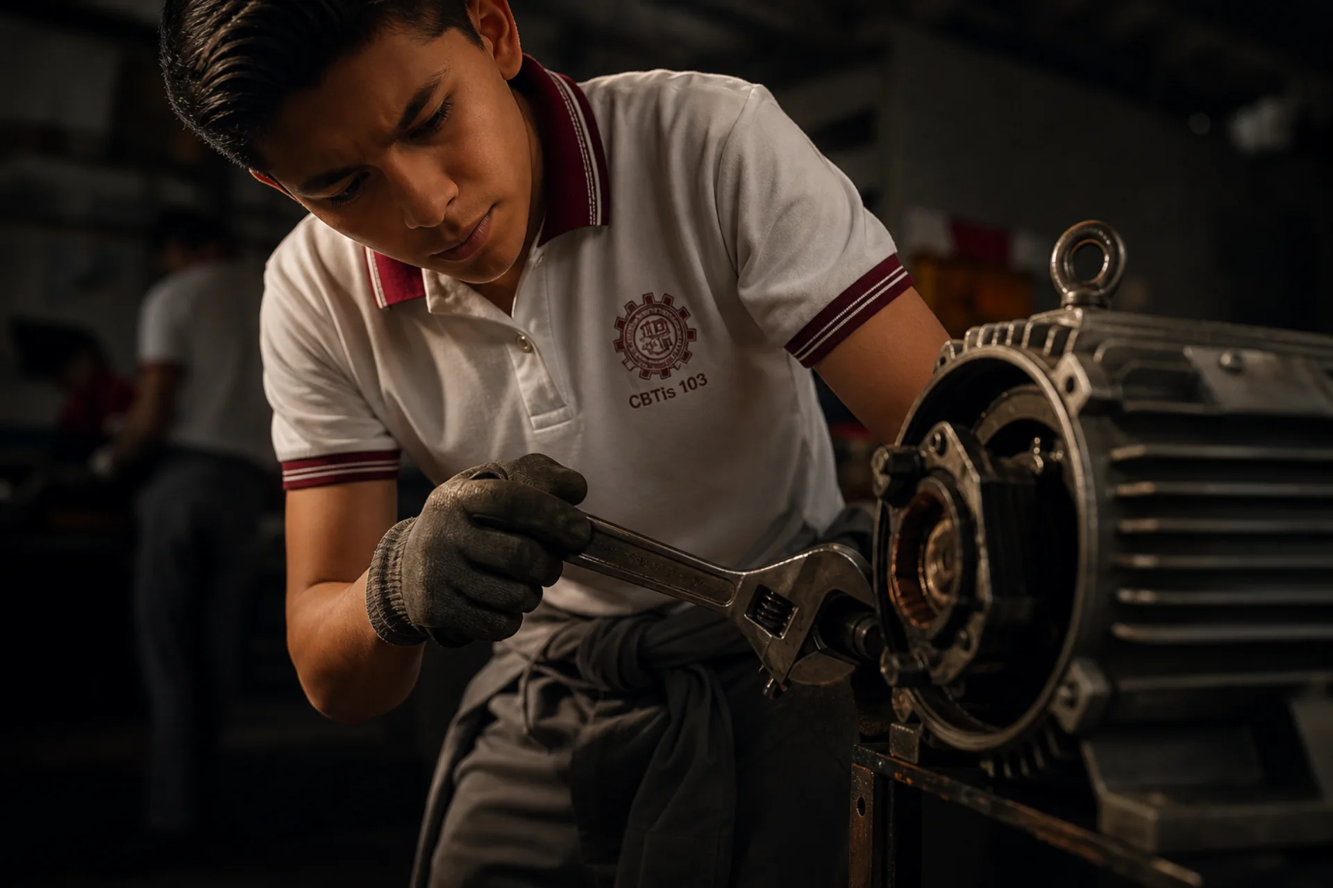 Estudiantes de Mantenimiento Industrial en el CBTIS 103